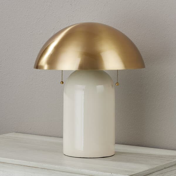 Gaia Table Lamp, Light, Brass - Andrew Martin