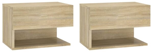 Wall-mounted Bedside Cabinets 2 pcs Sonoma Oak