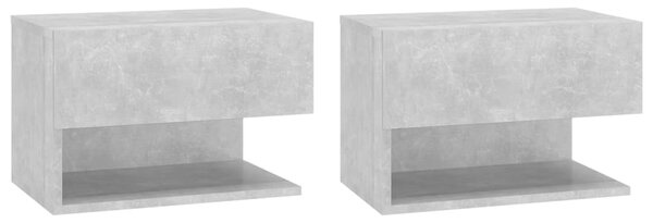 Wall-mounted Bedside Cabinets 2 pcs Concrete Grey