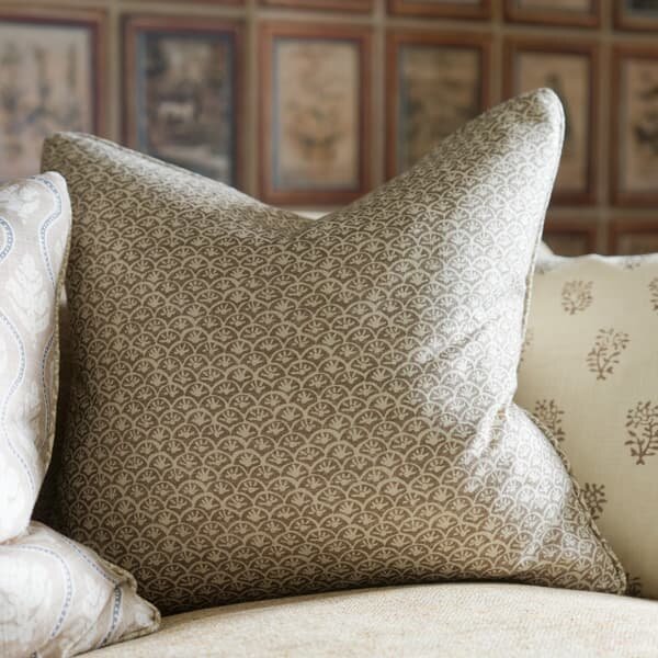 Daisy Twig, Sustainable Feather, Cushion, 55cm x 55cm - Andrew Martin Linen & Linen Blend Floral & Small Prints