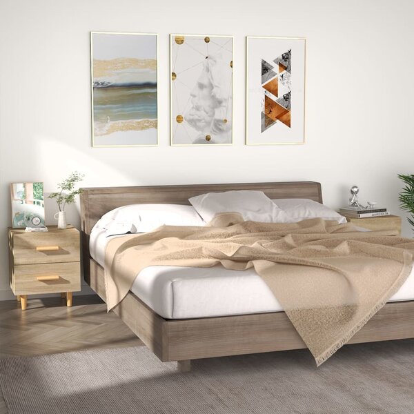 Bed Cabinets 2 pcs Sonoma Oak 40x35x47.5 cm