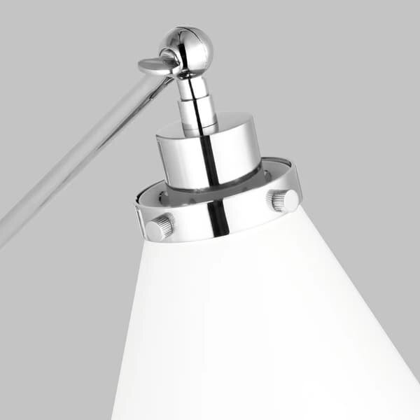 Wellfleet Wall Light White & Nickel, Light, Matte White & Polished Nickel - Andrew Martin