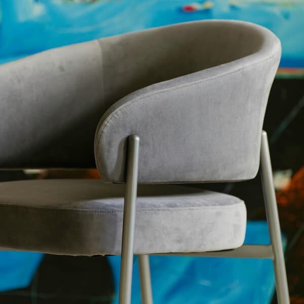 Olori, Chair, Grey - Andrew Martin Velvet