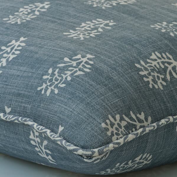 Thyme Linen on Iris, Sustainable Feather, Cushion, 55cm x 55cm - Andrew Martin Linen & Linen Blend Floral & Small Prints