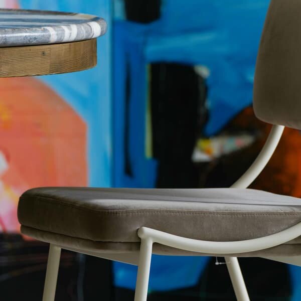 Luna, Chair, Light Neutral - Andrew Martin Velvet