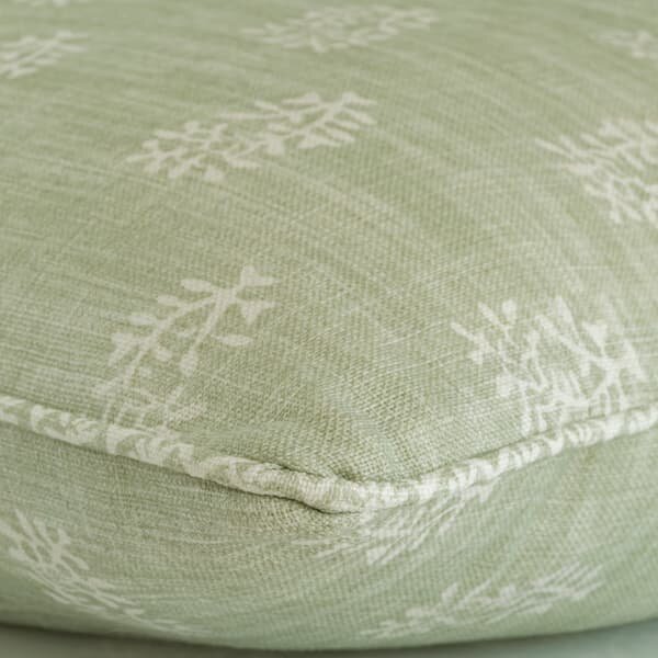 Thyme Fennel, Sustainable Feather, Cushion, 55cm x 55cm - Andrew Martin Linen & Linen Blend Floral & Small Prints
