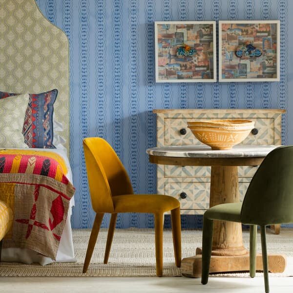 Carmen Ochre, Chair - Andrew Martin Velvet