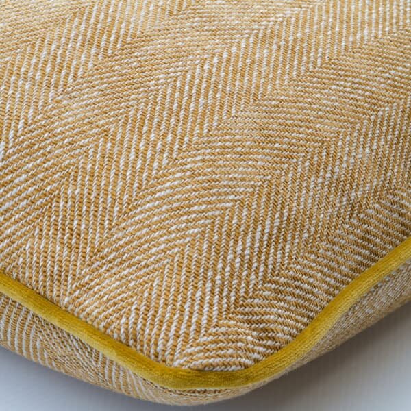 Summit Ginger, Sustainable Feather, Cushion, 55cm x 55cm - Andrew Martin Viscose Blend Herringbone & Plain & Weave