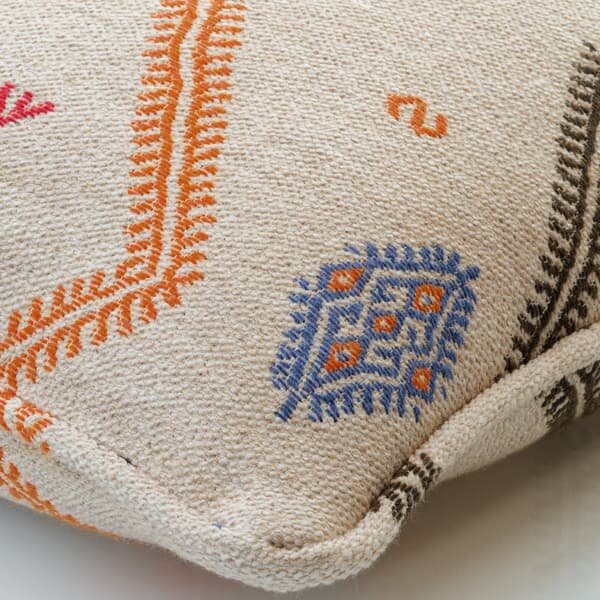 Diego Sand, Sustainable Feather, Cushion - Andrew Martin Kit Kemp Linen & Linen Blend Embroidered & Geometric