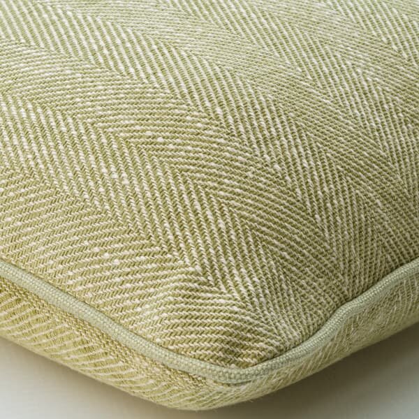 Summit Sage, Sustainable Feather, Cushion, 55cm x 55cm - Andrew Martin Viscose Blend Herringbone & Plain & Weave