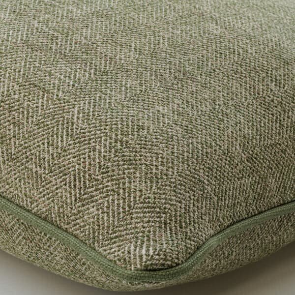 Delphini Zucchini, Sustainable Feather, Cushion, 55cm x 55cm - Andrew Martin Cotton Blend Herringbone & Plain & Weave