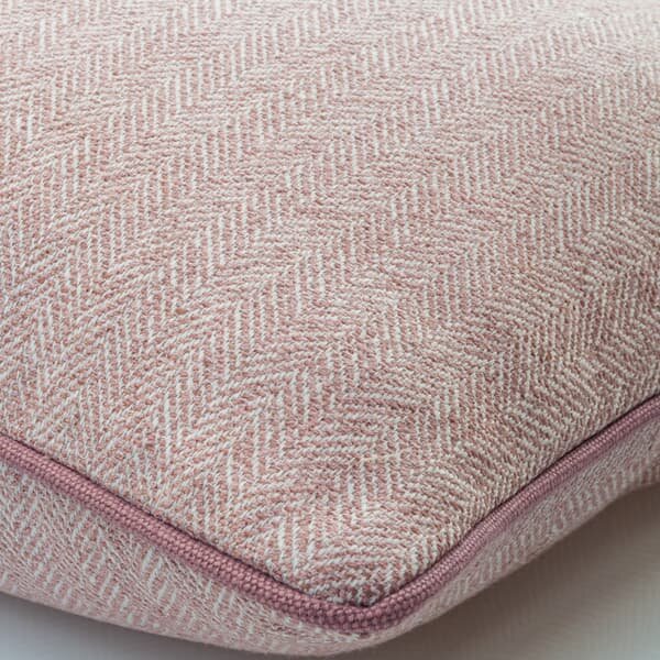 Lecce Frappe, Sustainable Feather, Cushion, 55cm x 55cm - Andrew Martin Cotton Blend & Linen Blend & Viscose Blend Herringbone & Weave