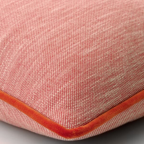 Canvas Flame, Sustainable Feather, Cushion - Andrew Martin Kit Kemp Linen & Linen Blend Plain