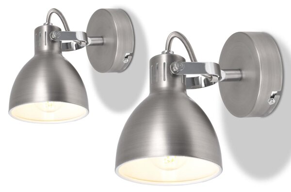 Wall Lamps 2 pcs for 2 Bulbs E14 Grey