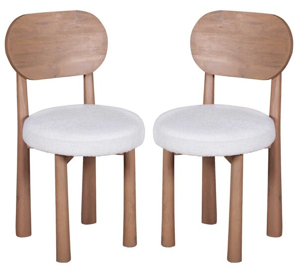 Inglewood Natural Wooden Dining Chairs In Pair