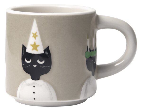 Pluto Design Christmas cats cup Grey-white-black