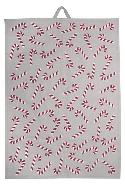 Pluto Design Candy cane kitchen towel 50x70 cm White-grey-red