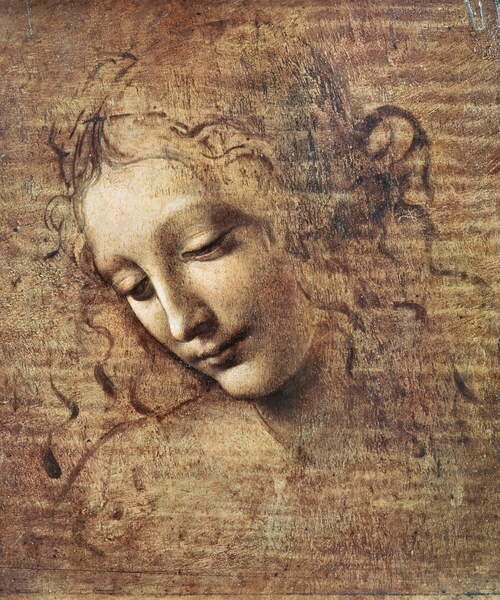 Leonardo da Vinci - Fine Art Print Leonardo da Vinci - Head of a Young Woman, (33.3 x 40 cm)