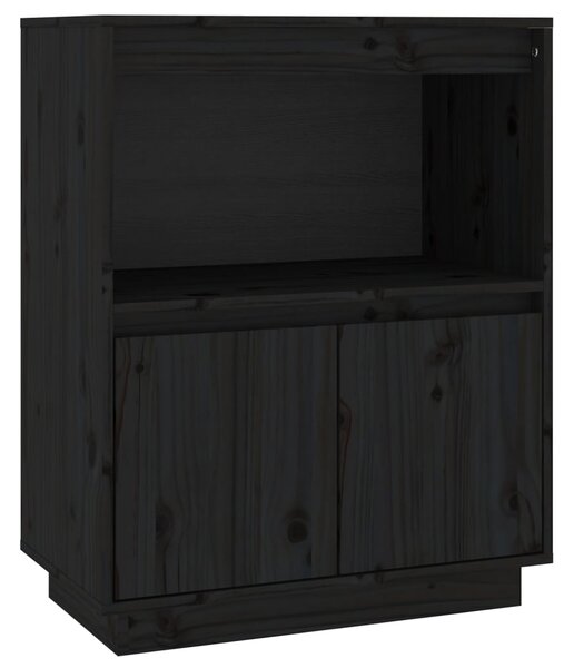 Sideboard Black 60x34x75 cm Solid Wood Pine