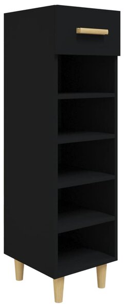 Shoe Cabinet Black 30x35x105 cm Engineered Wood