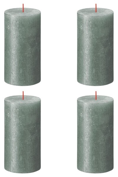 Bolsius Rustic Pillar Candles Shimmer 4 pcs 130x68 mm Oxide Blue