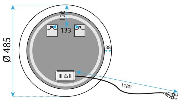 LED wall mirror YH-BL-1 50 cm