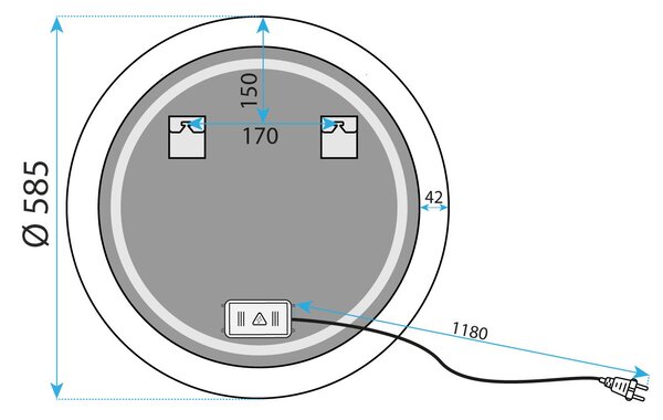 LED wall mirror YH-BL-1 60 cm