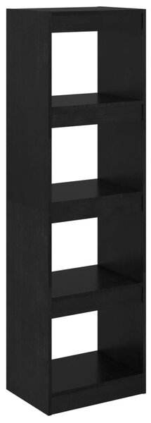 Book Cabinet Room Divider Black 40x30x135.5 cm Pinewood