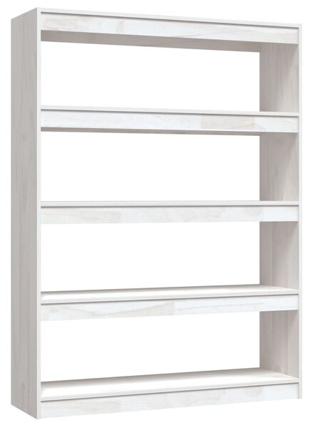 Book Cabinet/Room Divider White 100x30x135.5 cm Solid Pinewood