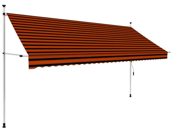 Manual Retractable Awning 350 cm Orange and Brown