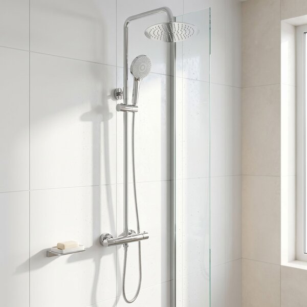 Shower set without spout with thermostat Rea Lungo Chrome