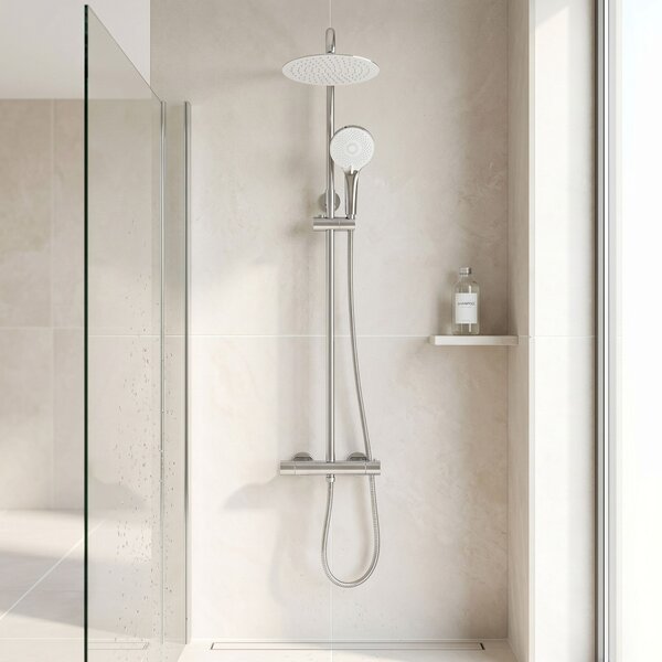 Shower set without spout with thermostat Rea Lungo Chrome