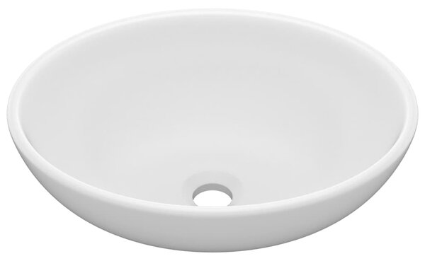 Luxury Basin Oval-shaped Matt White 40x33 cm Ceramic