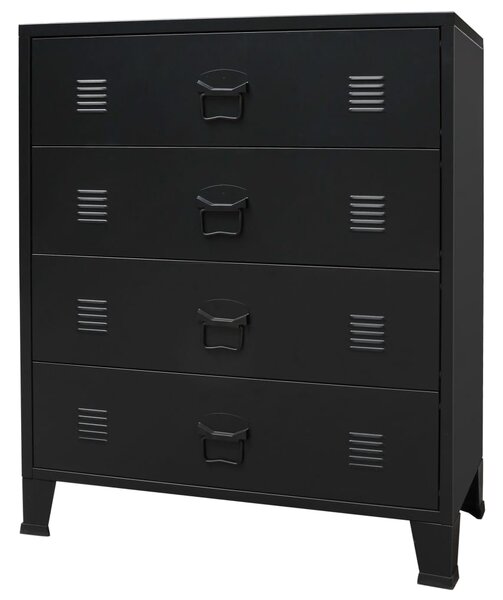 Chest of Drawers Metal Industrial Style 78x40x93 cm Black