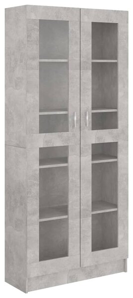 Vitrine Cabinet Concrete Grey 82.5x30.5x185.5 cm Engineered Wood