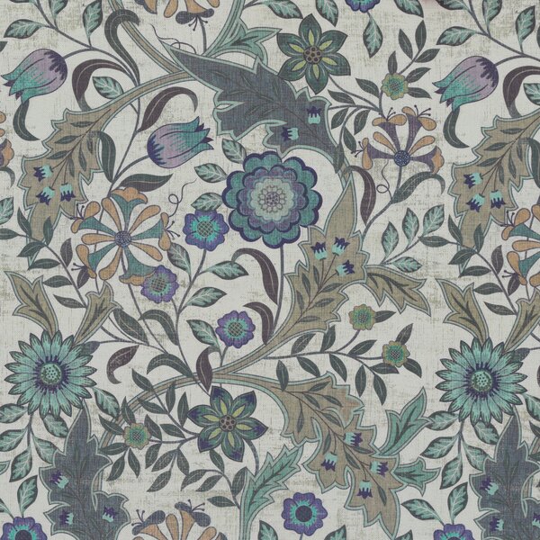 Linda Barker Home Agra Printed Cotton Fabric Saphire