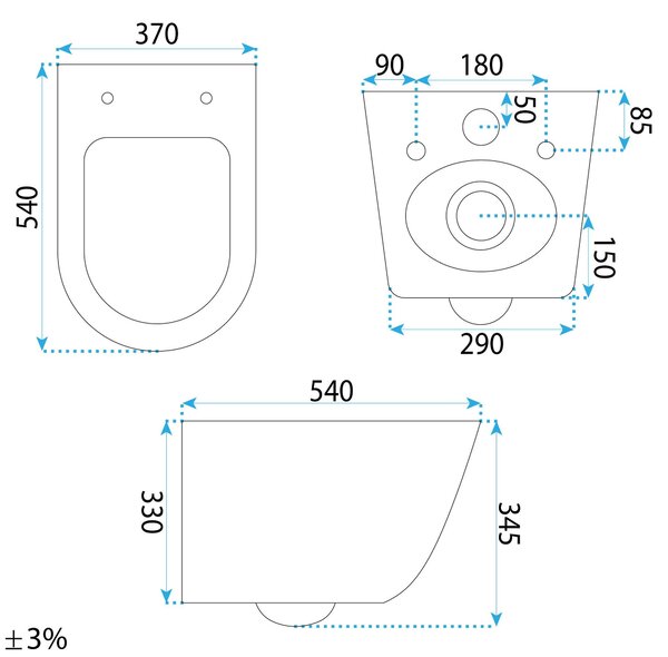 Toilet bowl Rea Duo White