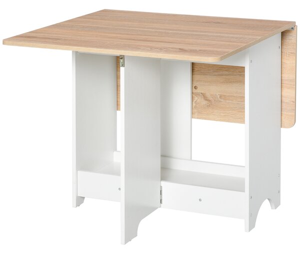HOMCOM Foldable Dining Table Drop-Leaf Folding Desk Side Console with Storage Shelf for Kitchen,Dining Room Aosom UK