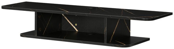 HOMCOM Floating TV Unit Stand for TVs up to 40", Wall Mounted Media Console with Storage Shelf, Entertainment Center, Black Aosom UK
