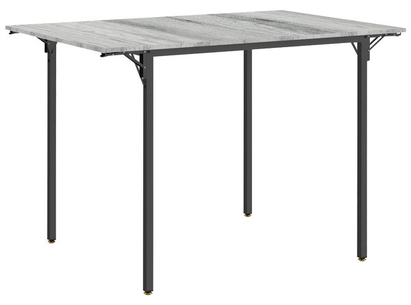 HOMCOM Folding Kitchen Table for 2-4 People, Drop Leaf Dining Table, Space-Saving Design for Small Homes, Grey Aosom UK