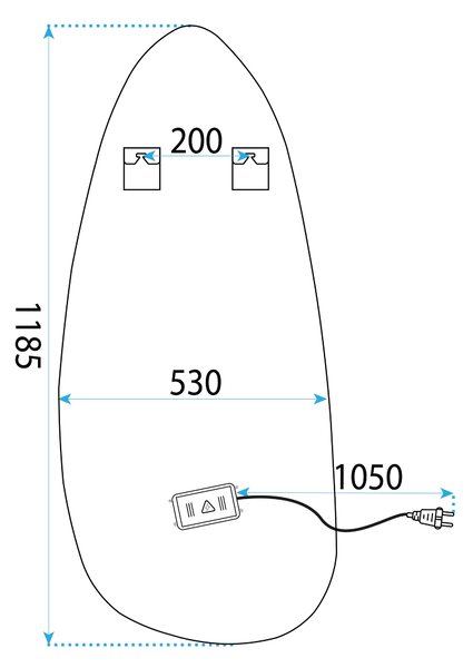 Mirror LED 120x55cm YH-3359