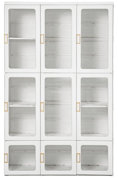 HOMCOM Portable Clothes Wardrobe for Bedroom, Foldable Clothes Organiser with Cube Storage, Hanging Rods, Magnet Doors, White