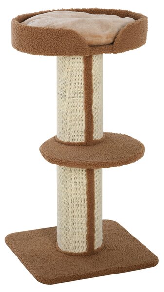 PawHut Cat Tree with Perches, Sisal Scratching Posts & Lamb Cashmere, Activity Centre, Brown Aosom UK
