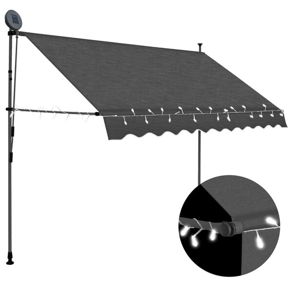 Manual Retractable Awning with LED 250 cm Anthracite