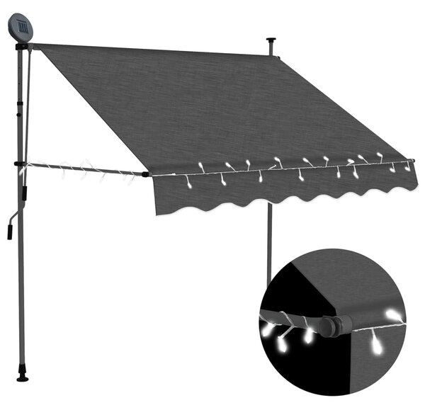 Manual Retractable Awning with LED 150 cm Anthracite