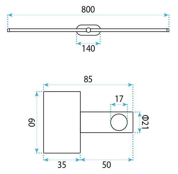 Bathroom LED wall sconce APP1891-1W 80 cm GOLD