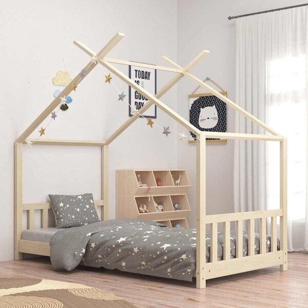 Kids Bed Frame Solid Pine Wood 70x140 cm