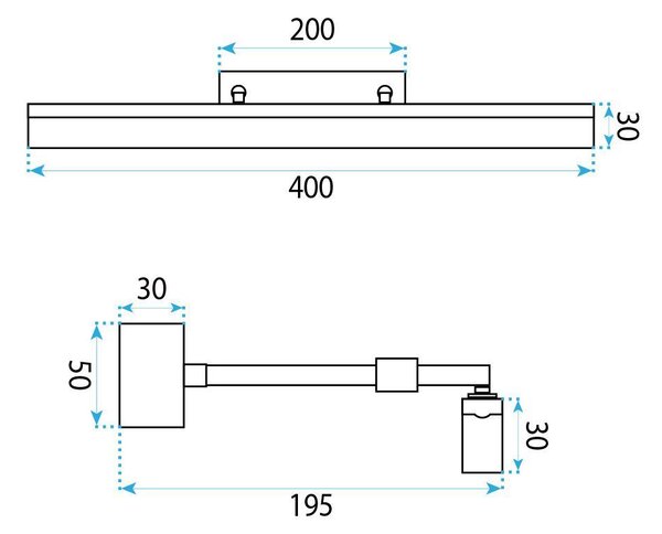 Bathroom LED wall sconce APP1878-1W 40cm BLACK