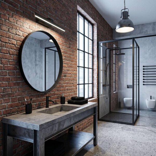 Bathroom LED wall sconce SWE010-1W 43cm BLACK