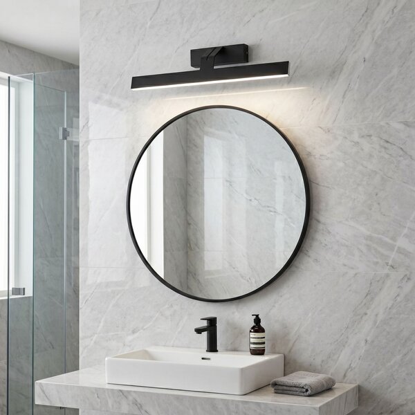 Bathroom LED wall sconce SWE010-1W 43cm BLACK